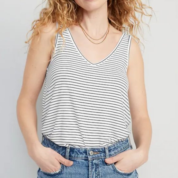 Old Navy Tops - Bran New Old Navy Luxe V-Neck Sleeveless Striped T-Shirt